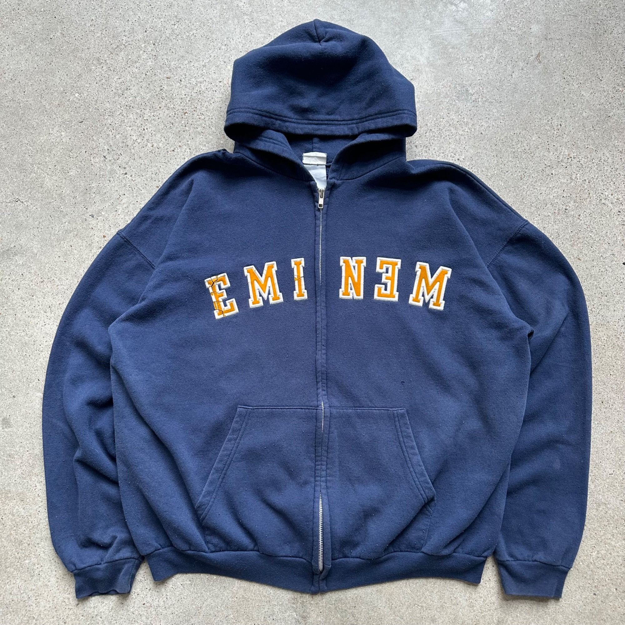 Rap Tees X Vintage Vintage 90s Eminem Rap Zip Up Hoodie Sweatshirt | AU16VibeMintTees.com
