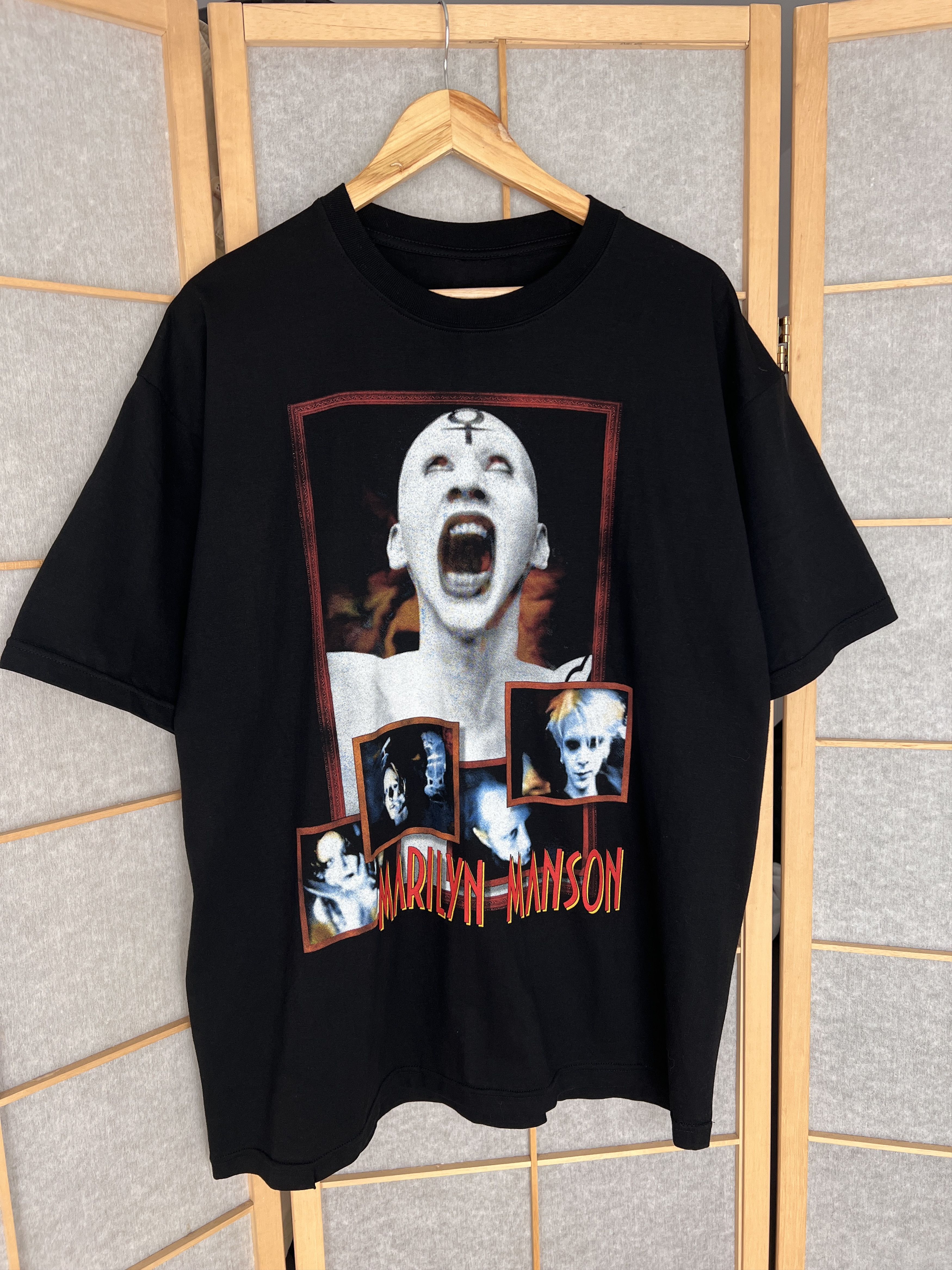 Manson Marilyn Manson 2000s T Shirt Promo Rock Band Tee Big Face