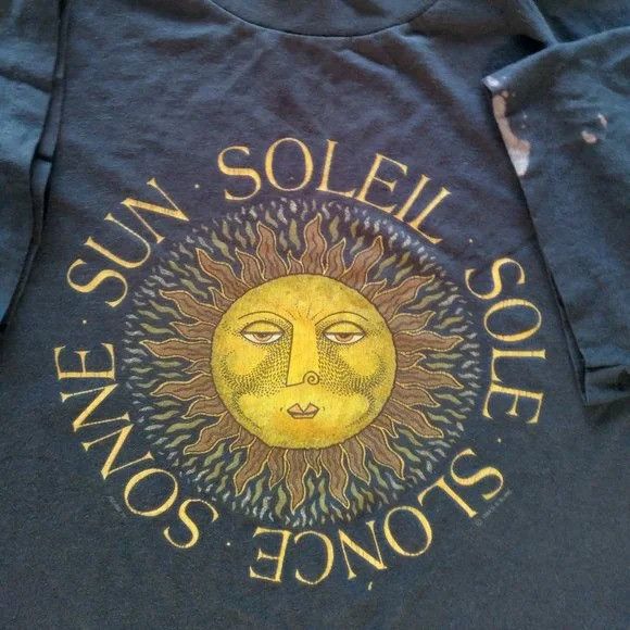 Vintage 90s Sun Soleil Slonce Solar Illustration T Shirt Hoodie, Sweatshirt | FlexRushtees.com