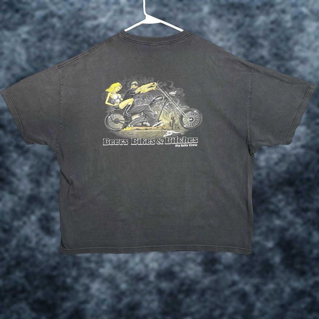 Bell Vintage Big Belly Crew Motorcycle Shirt Adult 3xl Black Mens Graphic Tee 2000s Sportswear Beach