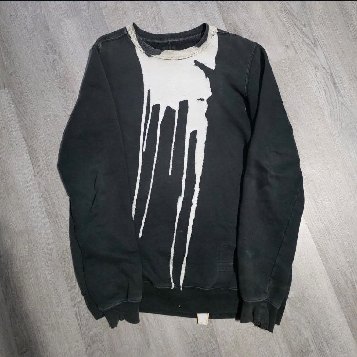 Owens Drkshdw Rick Owens Fw16 Black Vomit Bleach Sweater