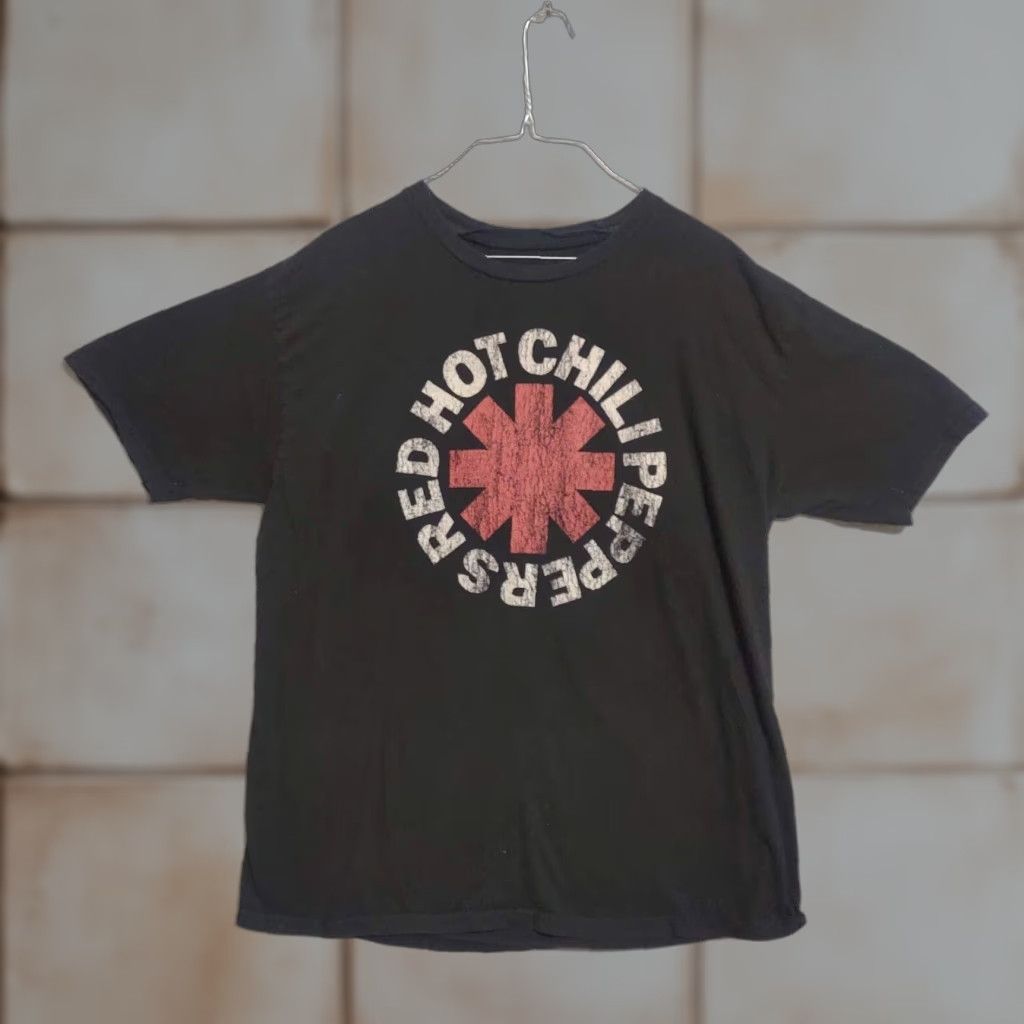 Vintage Red Hot Chili Peppers T Shirt Xl Men Black Logo Rock Band Short Sleeve Crew Neck Shirt Hoodie, Sweatshirt