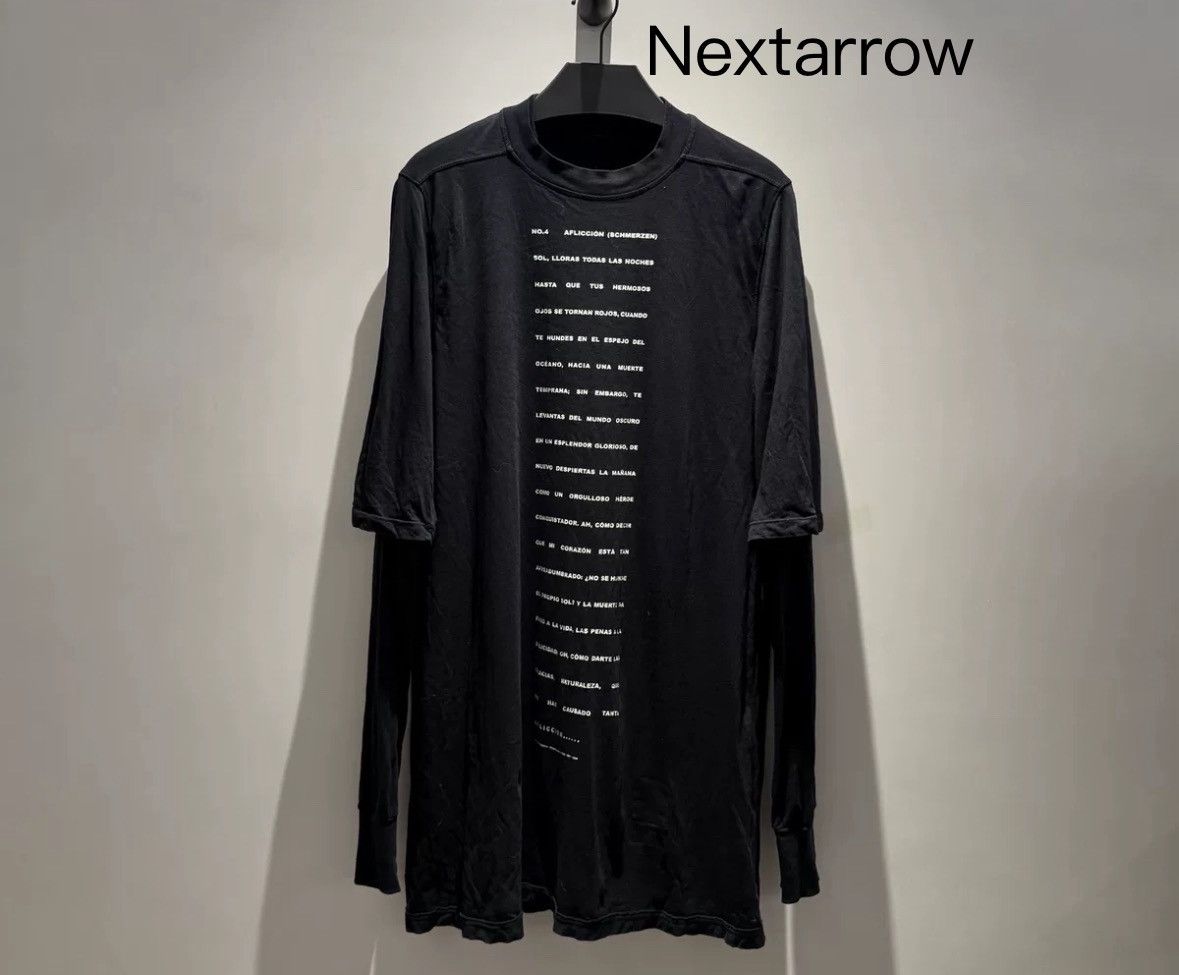 Owens Rick Owens Drkshdw Double Line Slogan Long Sleeved Shirt