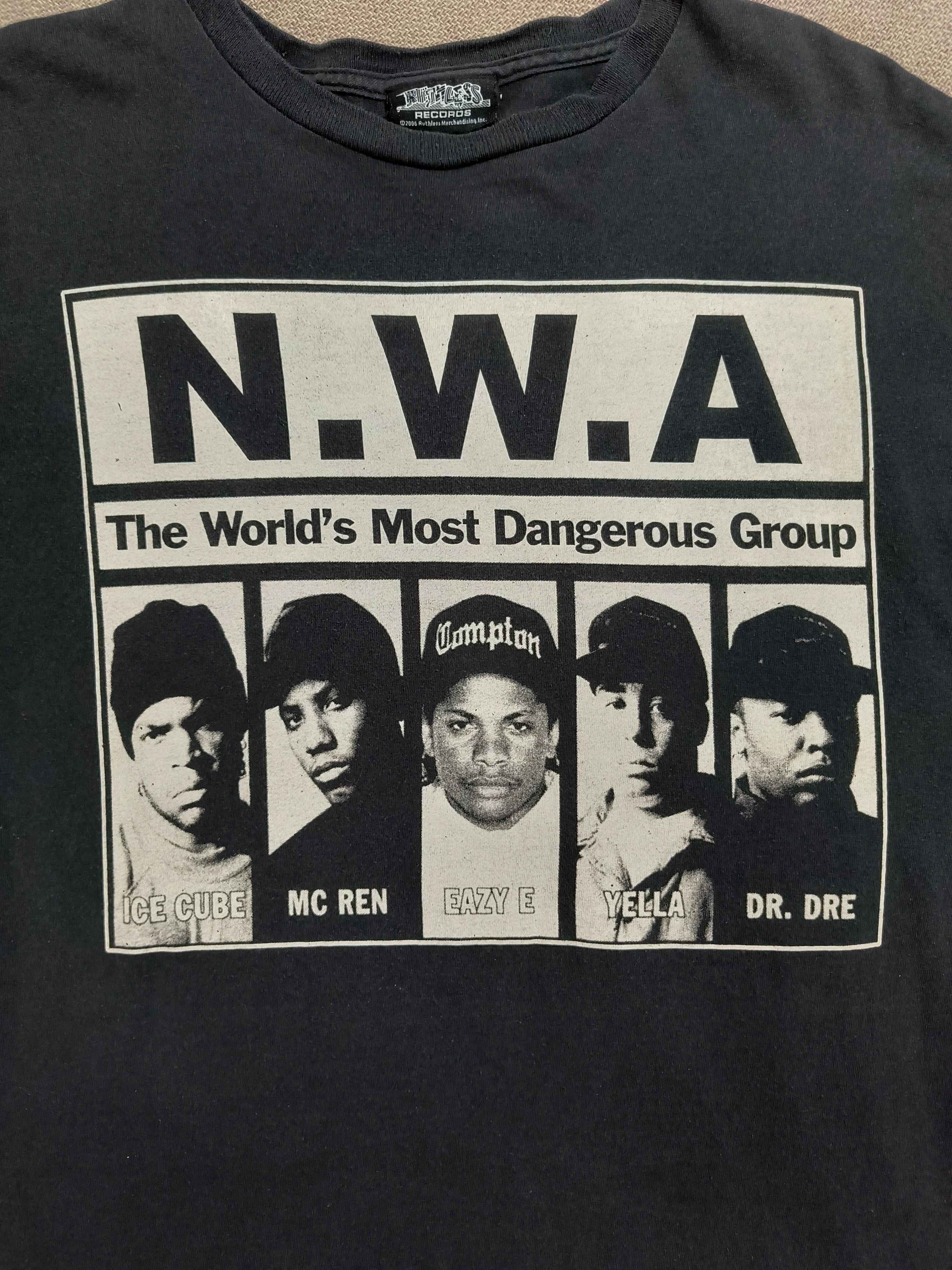 Rap Tees Vintage Y2k N W A The World S Most Dangerous Group 2006 Hoodie, Sweatshirt | FlexRushtees.com