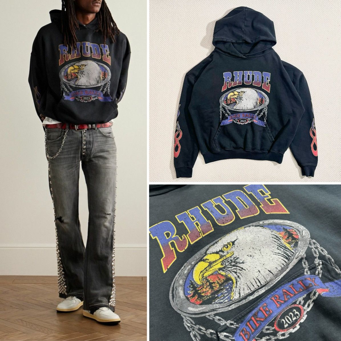 Rhude Screaming Eagle Hoodie Sizexl