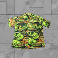 Vintage Wakiki S Hawaiian Shirt Mens L Green Tropical Print Short Sleeve Shirt