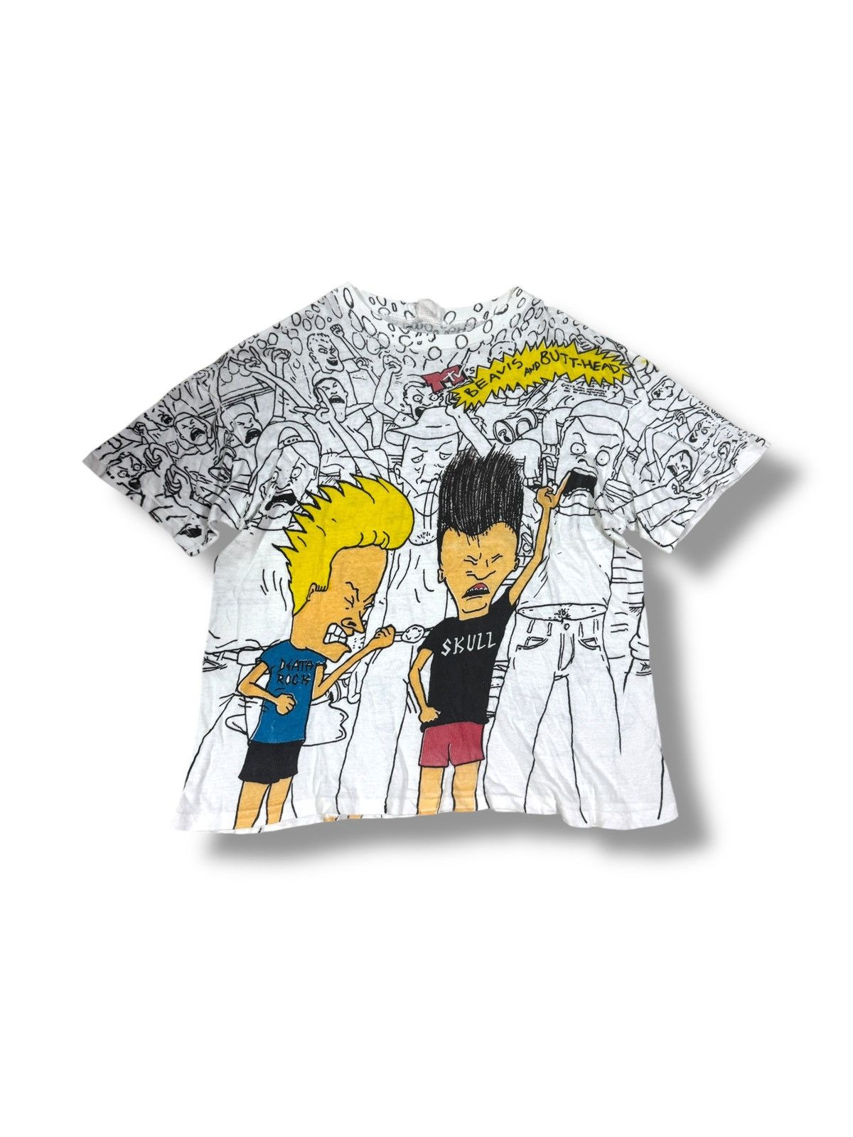 Rare Vintage Beavis Butthead Alloverprint Bootleg Tee Punk Hoodie, Sweatshirt | FlexRushtees.com