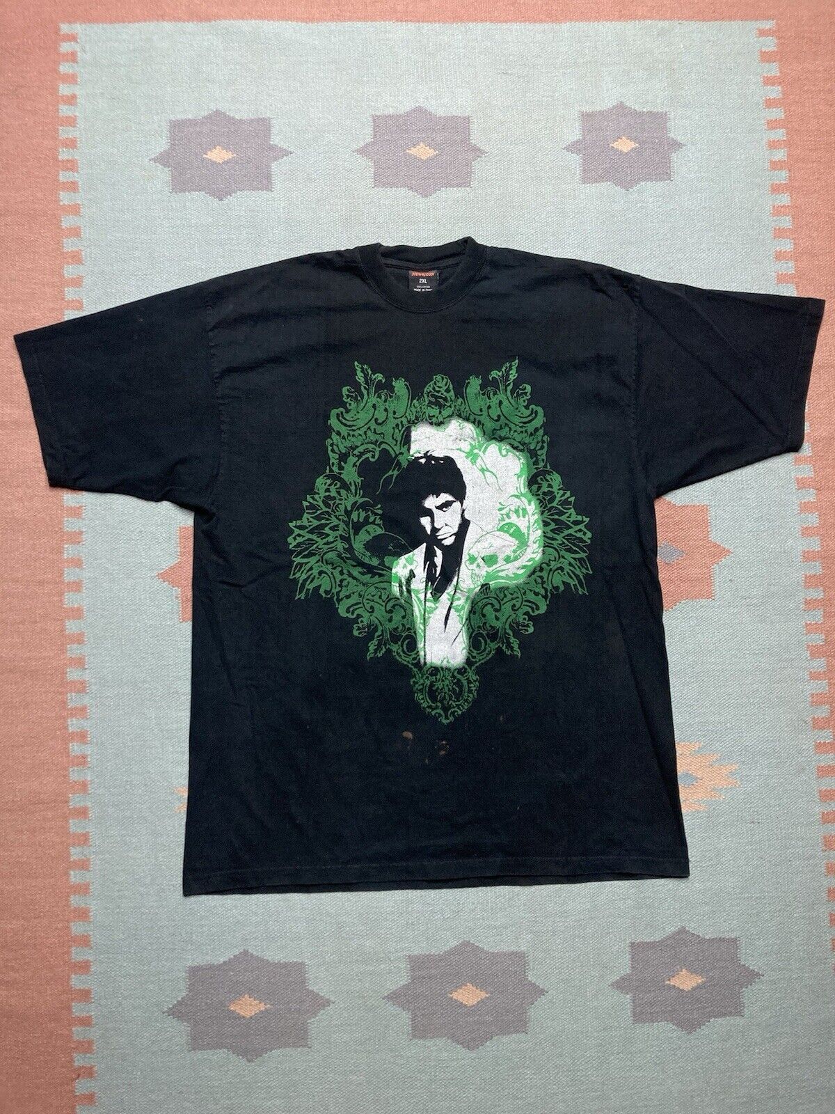 Vintage Vtg Scarface T Shirt Tony Montana Y2k Faded Black Grunge Xxl