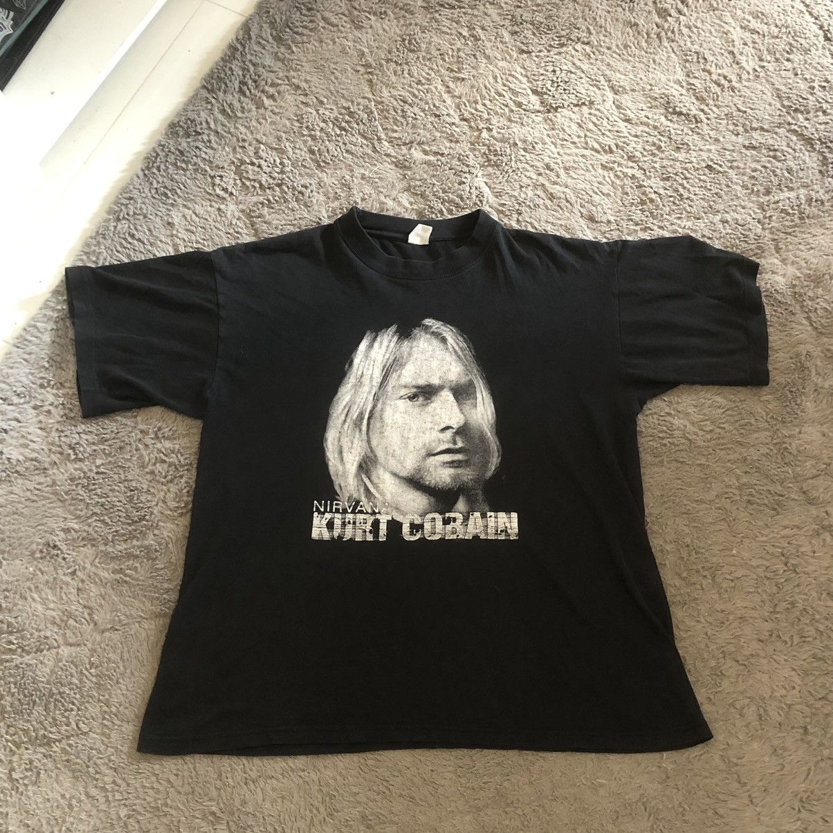 Other Vintage 90s Boxy Fit Grail Black Kurt Cobain Grunge Tee Hoodie, Sweatshirt | FlexRushtees.com