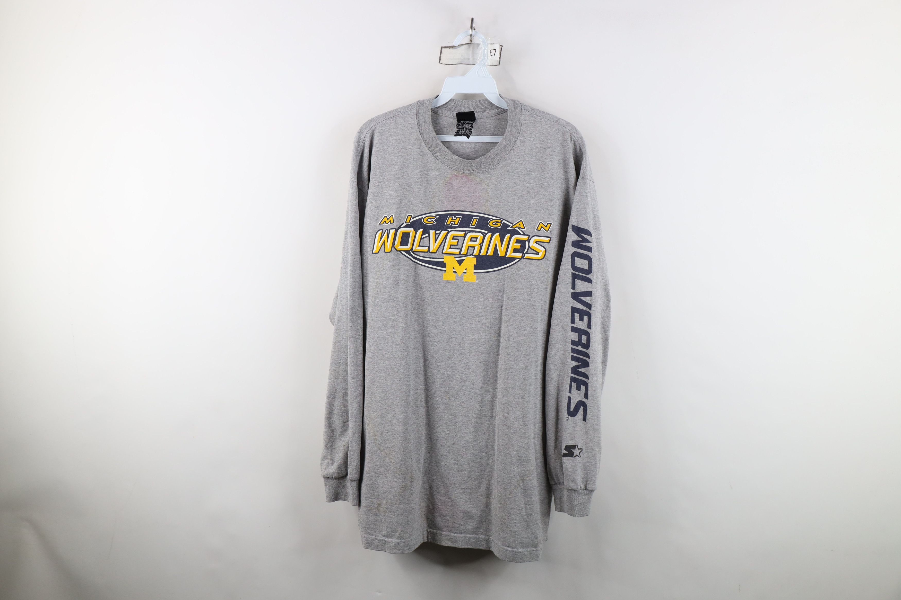Vintage 90s Starter University Michigan Long Sleeve T Shirt