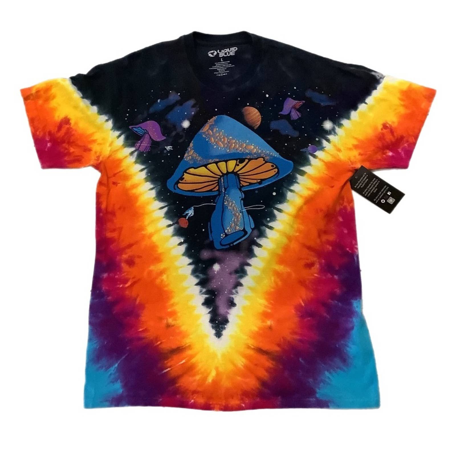 Blue Liquid Blue Space Shrooms T Shirt