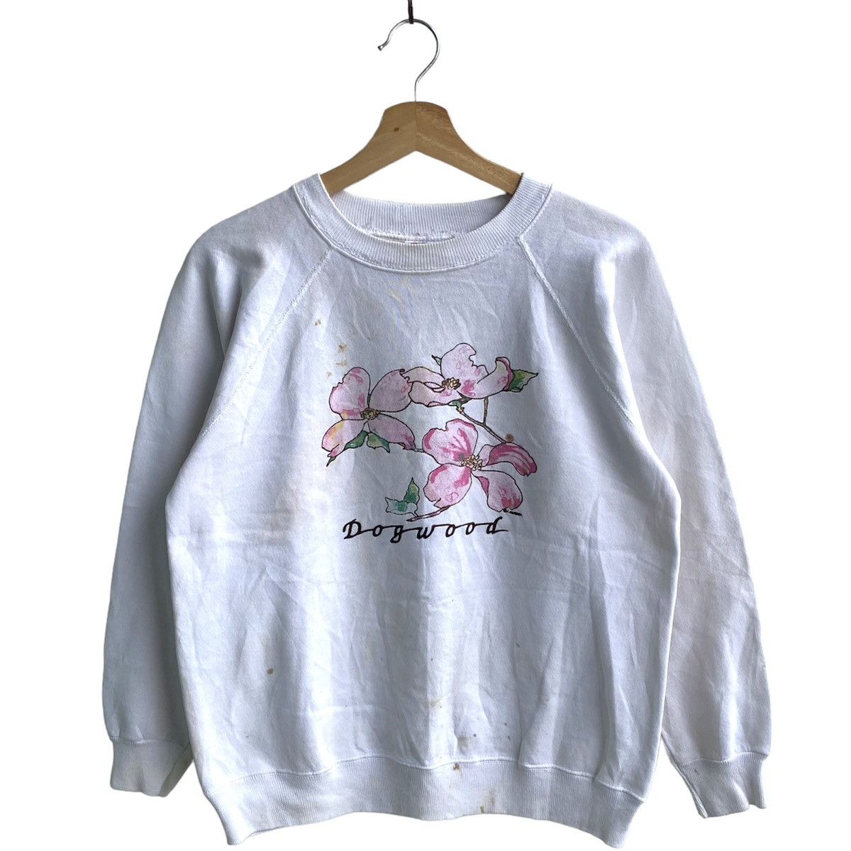 Vintage Flower Dog Wood Hanes Vintage Sweatshirt