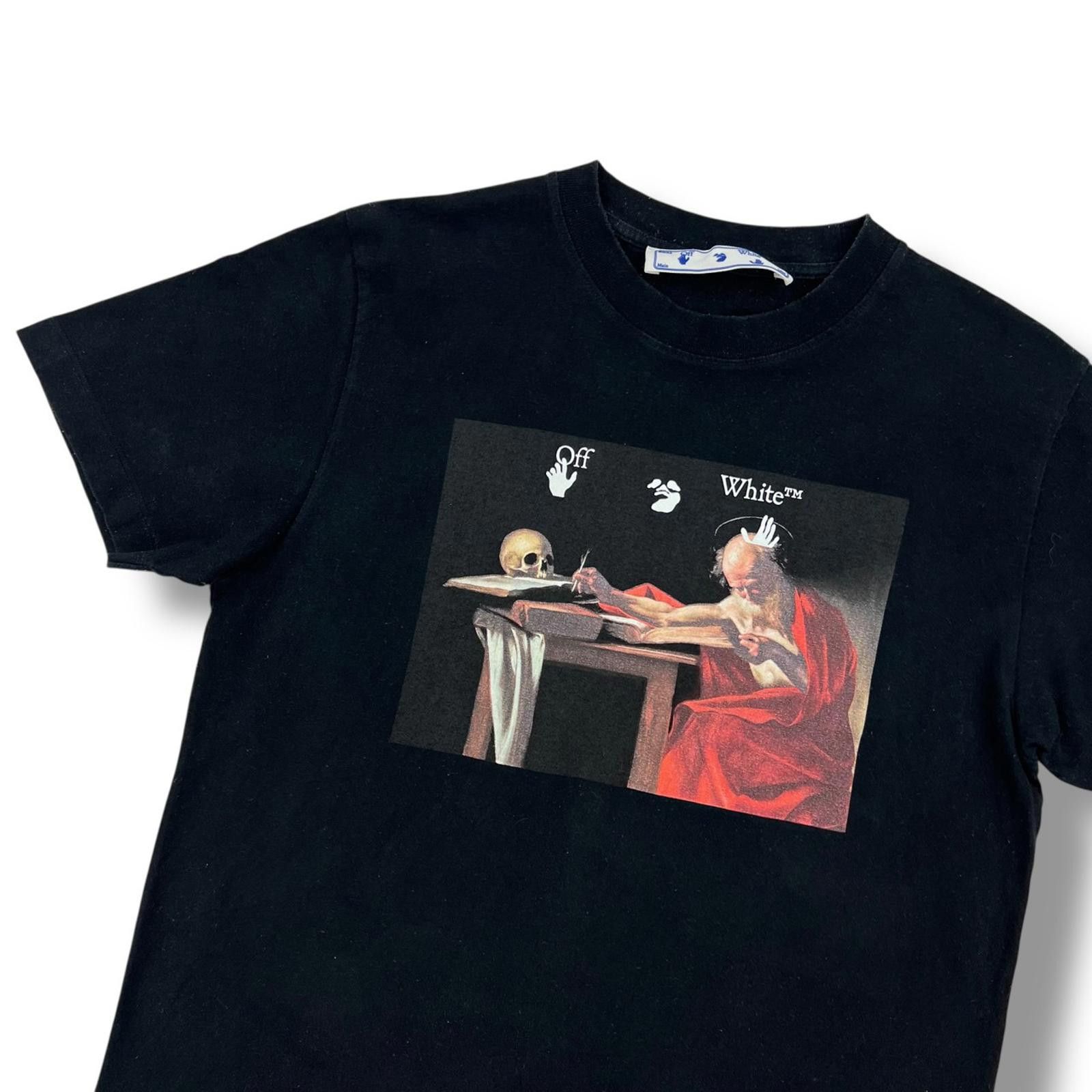 White Off White Caravaggio T Shirt Black Hoodie, Sweatshirt | FlexRushtees.com