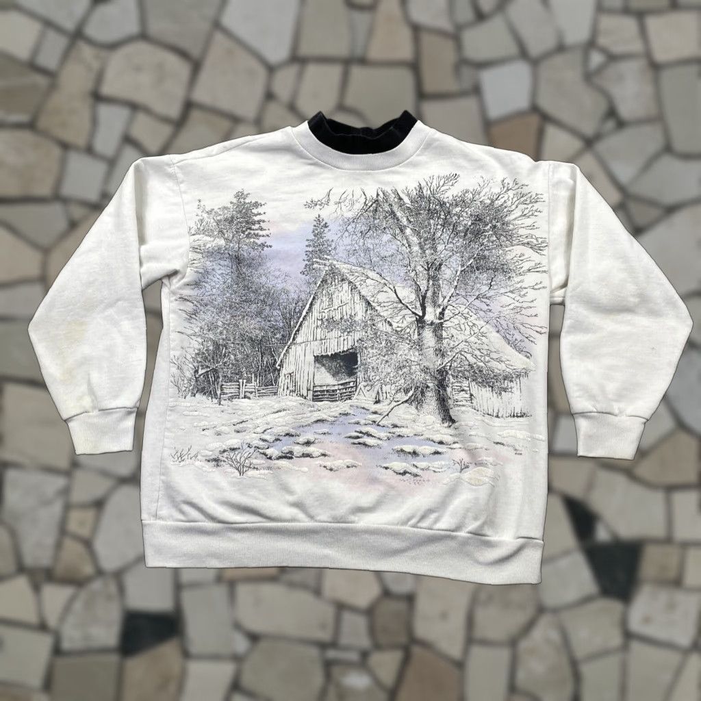 Vintage Nutcracker Sweatshirt Winter Snow House Women S Size S White 90 S Graphic Print Flee T-Shirts, Hoodie