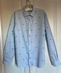 Paul Smith Blue Formal Shirt With Embroidered Bats Hoodie, Sweatshirt | AU16VibeMintTees.com