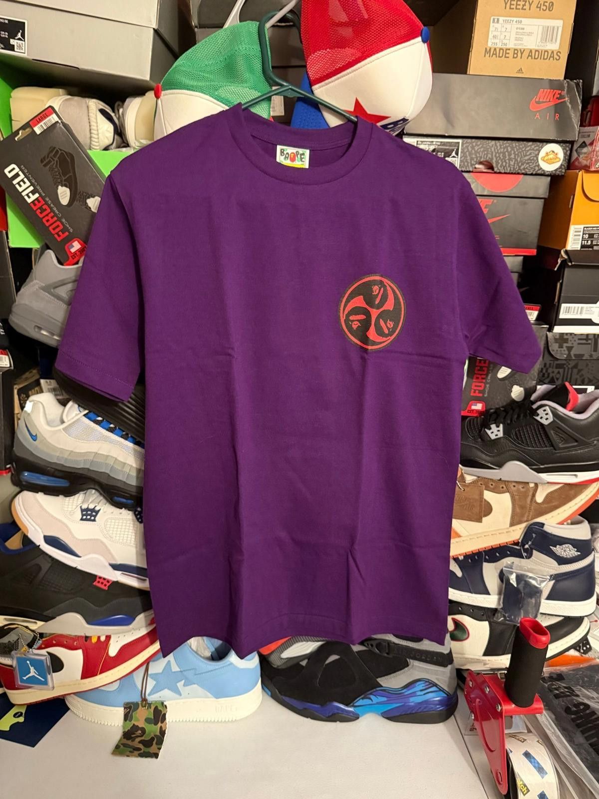 Bape Tee Japan Culture Purple Red Sz S M Hoodie, Sweatshirt | FlexRushtees.com