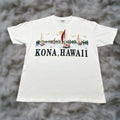 Port Company Vintage Kona Hawaii Souvenir Graphic Tee Xl White Vtg 90s Y2k Unisex Port Company T Shi Hoodie, Sweatshirt