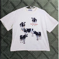 Vintage Elfric Eden Cow Print Graphic T Shirt Mens M White Oversized Streetwear Harajuku Shirt Casua Hoodie, Sweatshirt
