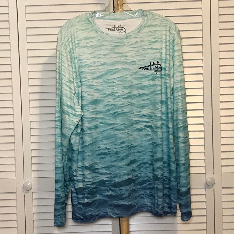 Other Nwt Reel Life Gear Upf 50 Ocean Theme T Shirt L