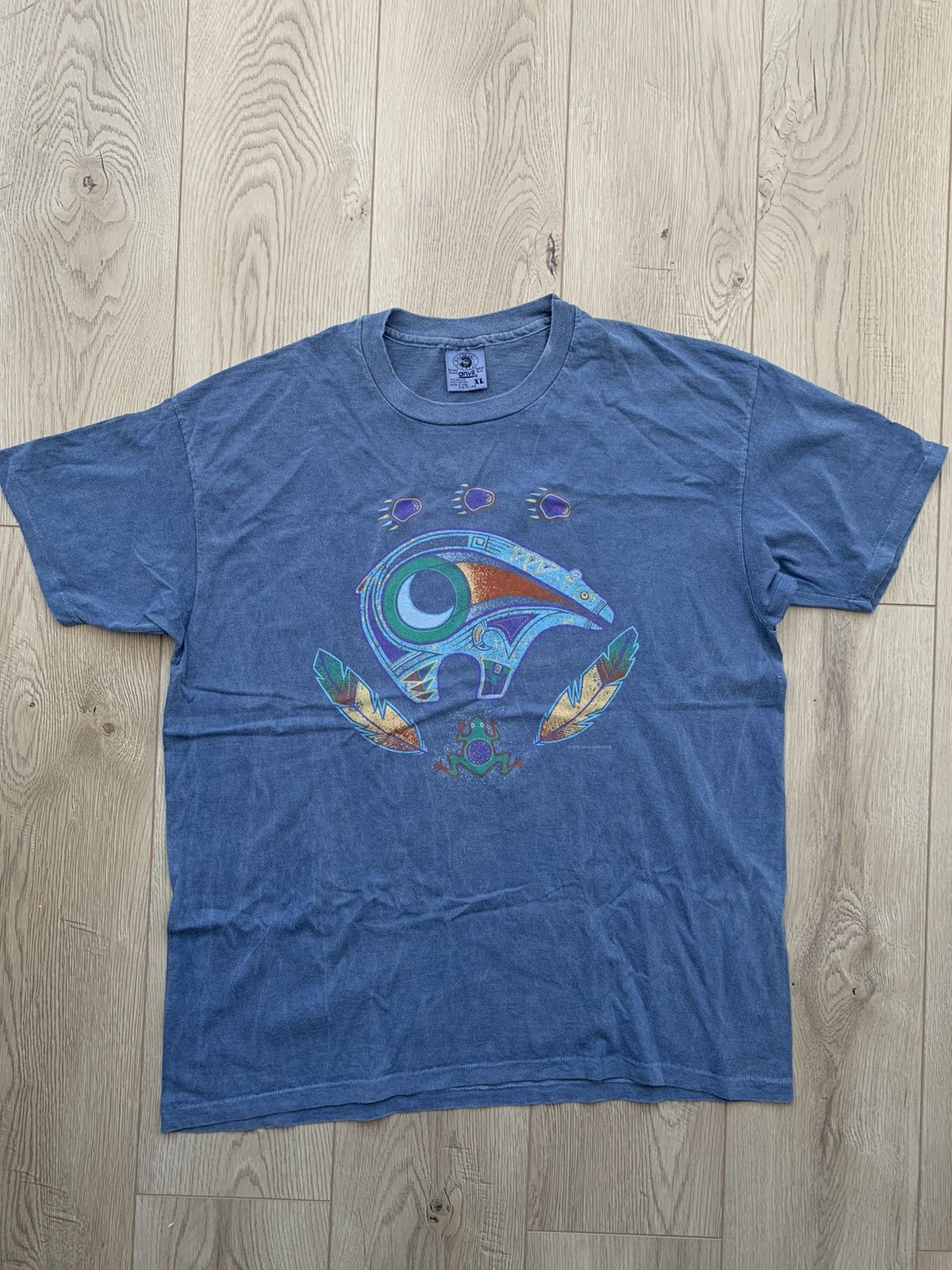 1994 Anvil Vintage Blue Garment Print Tee