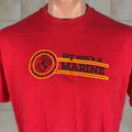 Sheen Vintage Velva Sheen My Son S A Marine Usmc Red Graphic Tee Xl Mens T Shirt Us Made 80s Hoodie, Sweatshirt