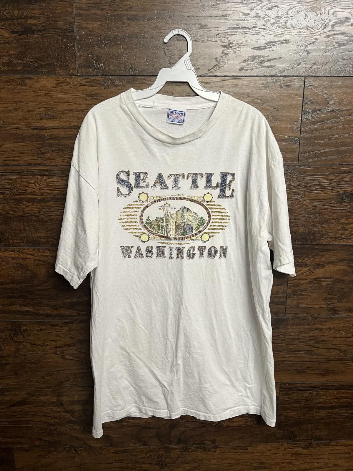 All Sport Vtg Seattle Tourist T Shirt Washington Space Needle Tee Xl
