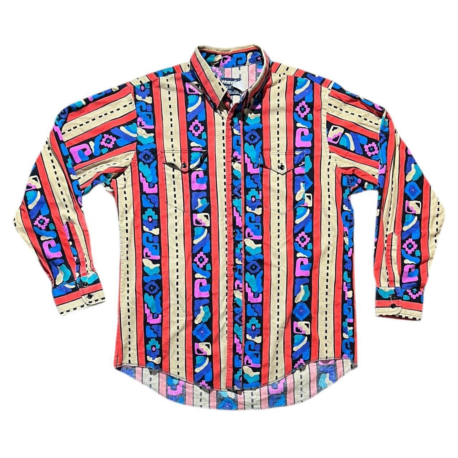 Vintage Wrangler Western Navajo Print Shirt