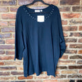 Other Nwt Quacker Factory Black Braided 3 4 Sleeve T Shirt 3x