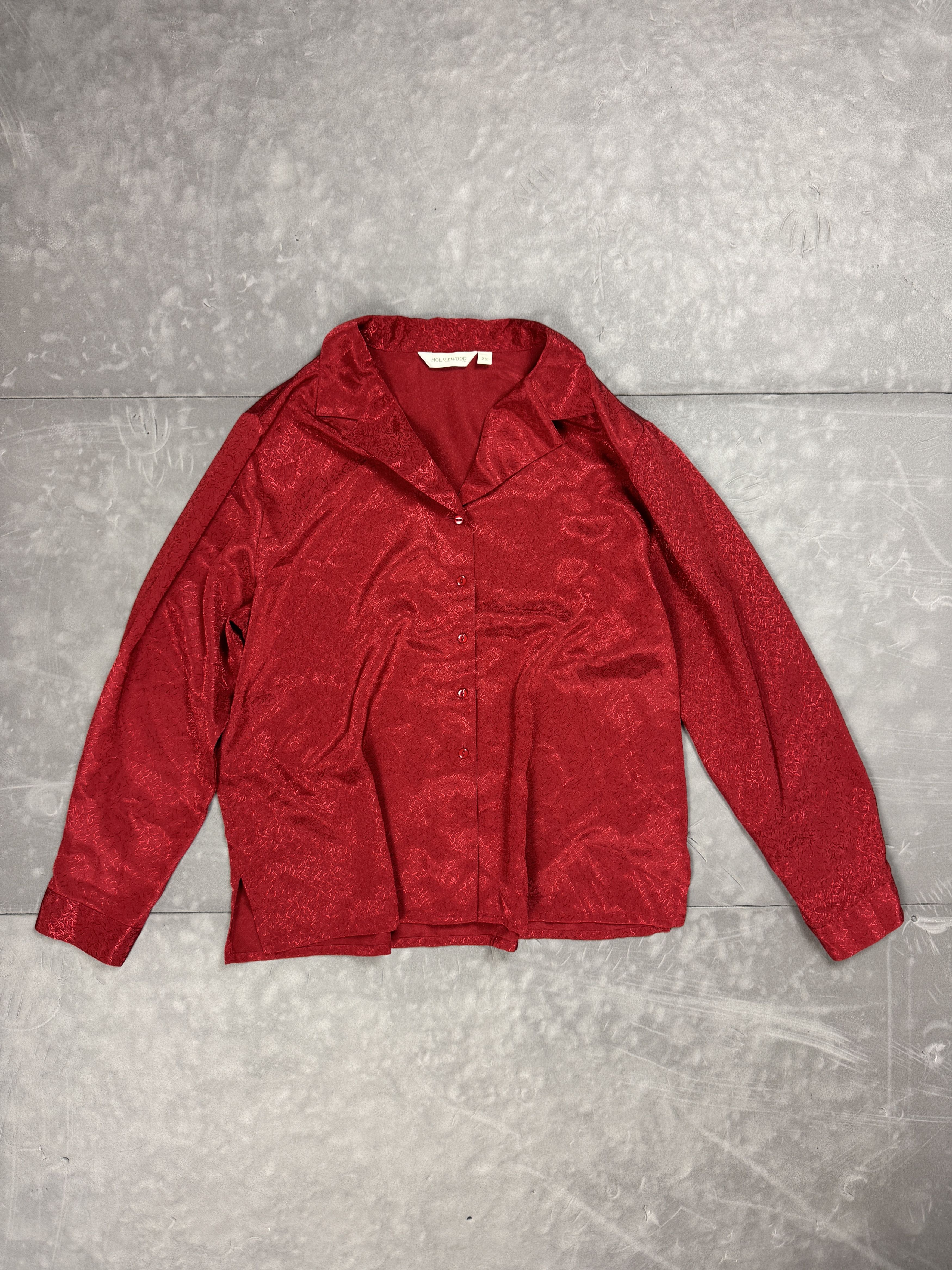 Vintage Red Shining Formal Shirt Retro Y2k 90s 80s