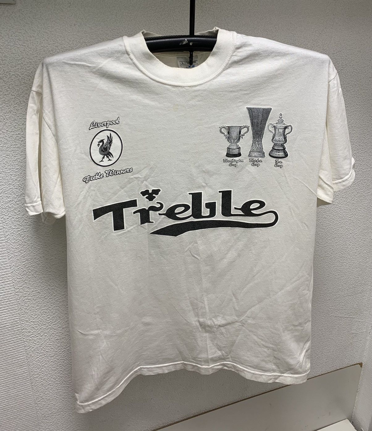 Vintage Liverpool Treble Winners Vintage Screen Stars T Shirt L 1984