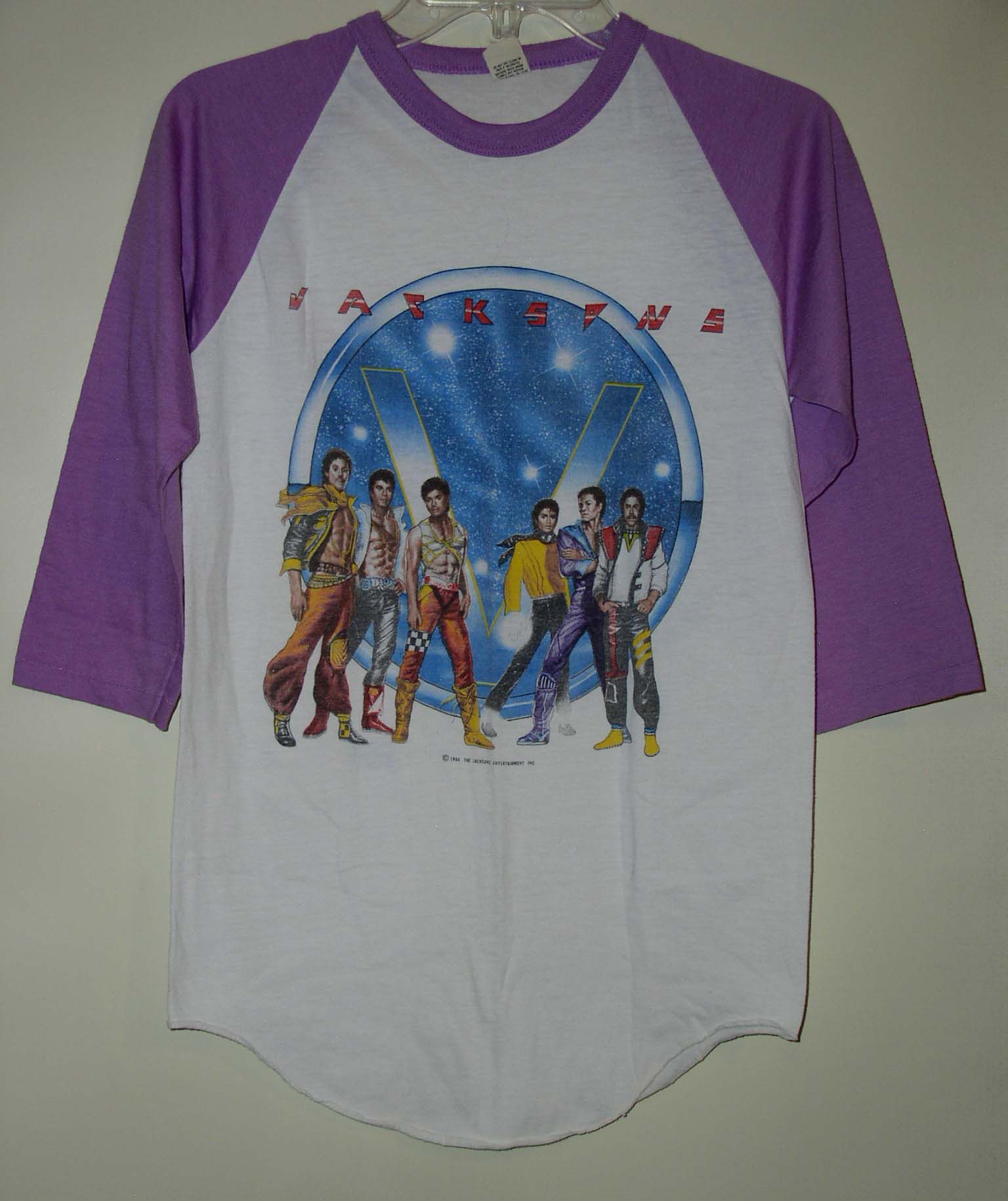 Michael Jackson Jacksons Concert Raglan Jersey Shirt 1984 Screen Stars
