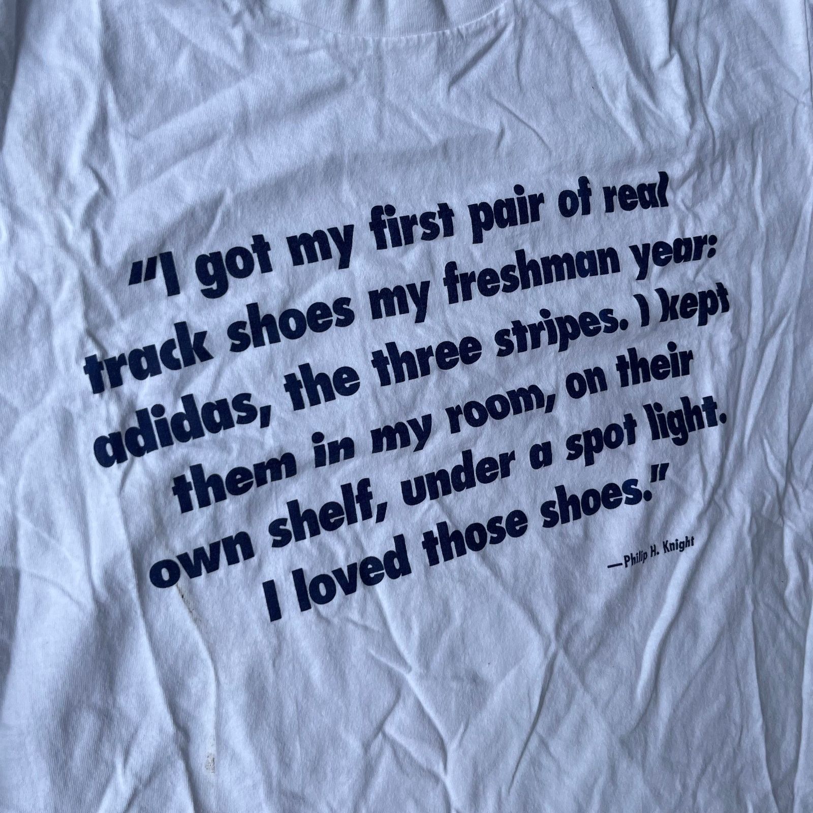 Vintage Phil Knight Adidas Quote Shirt 90s Xl White