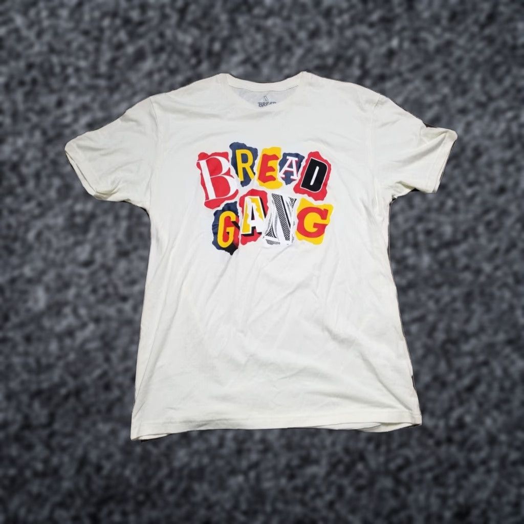 Vintage Bread Gang Funny Rap T Shirt Mens Large Beige Short Sleeve Cotton Hoodie, Sweatshirt | FlexRushtees.com
