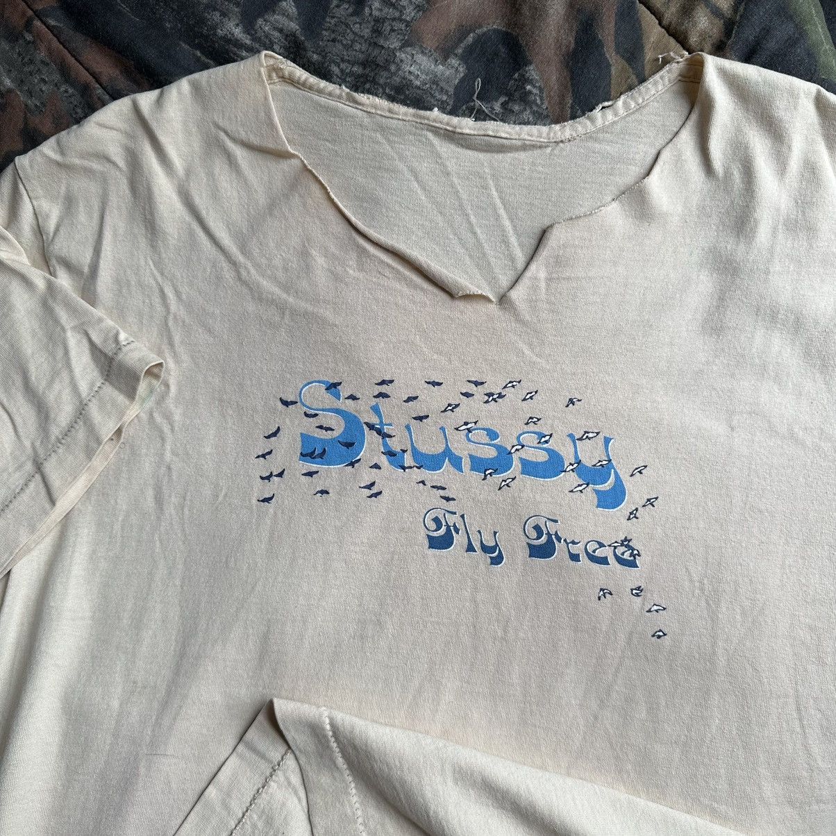 Stussy Rare Vintage 90s Stussy Chopped Fly Free Logo Skate Tee Hoodie, Sweatshirt | FlexRushtees.com