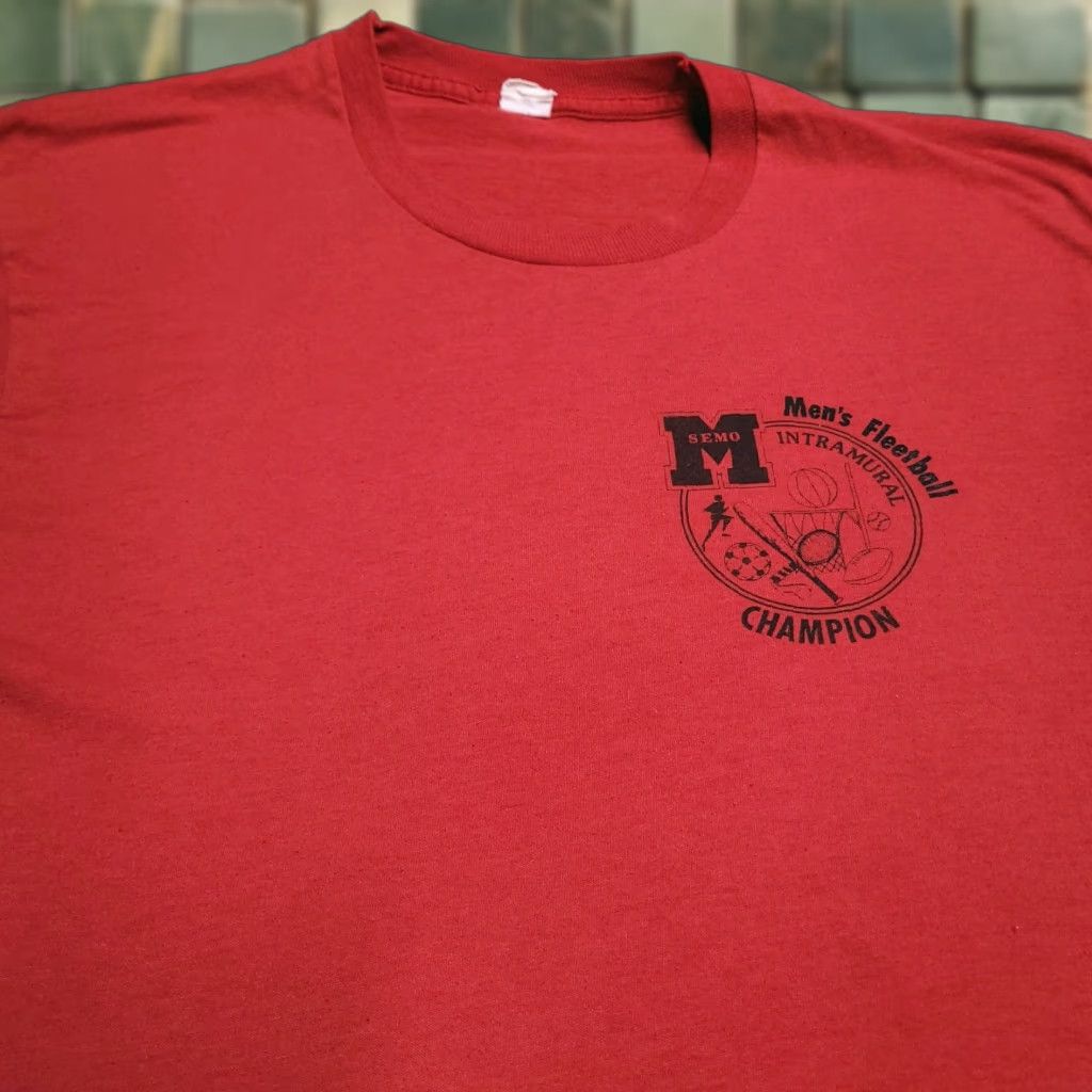 Vintage 80s Semo College Intramural Champ Missouri Fleetball Medium Red Pizza Hut Shirt Hoodie, Sweatshirt | FlexRushtees.com