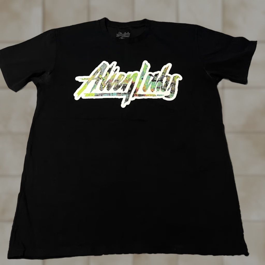 Logo 7 Alien Labs Logo T Shirt Size Large Black Green Cannabis 420 Weed Hippie Trippy Unisex Adults