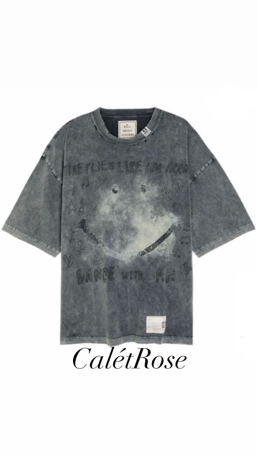 Mihara Yasuhiro Maison Mihara Yasuhiro Bleached Smiley Graffiti T Shirt Mmy Hoodie, Sweatshirt | FlexRushtees.com