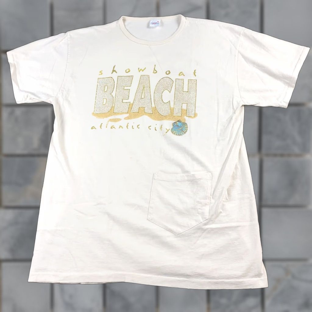 Vintage Alore T Shirt Beach Oversized One Size 90s Showboat Multicolor Cotton Short Sleeve C