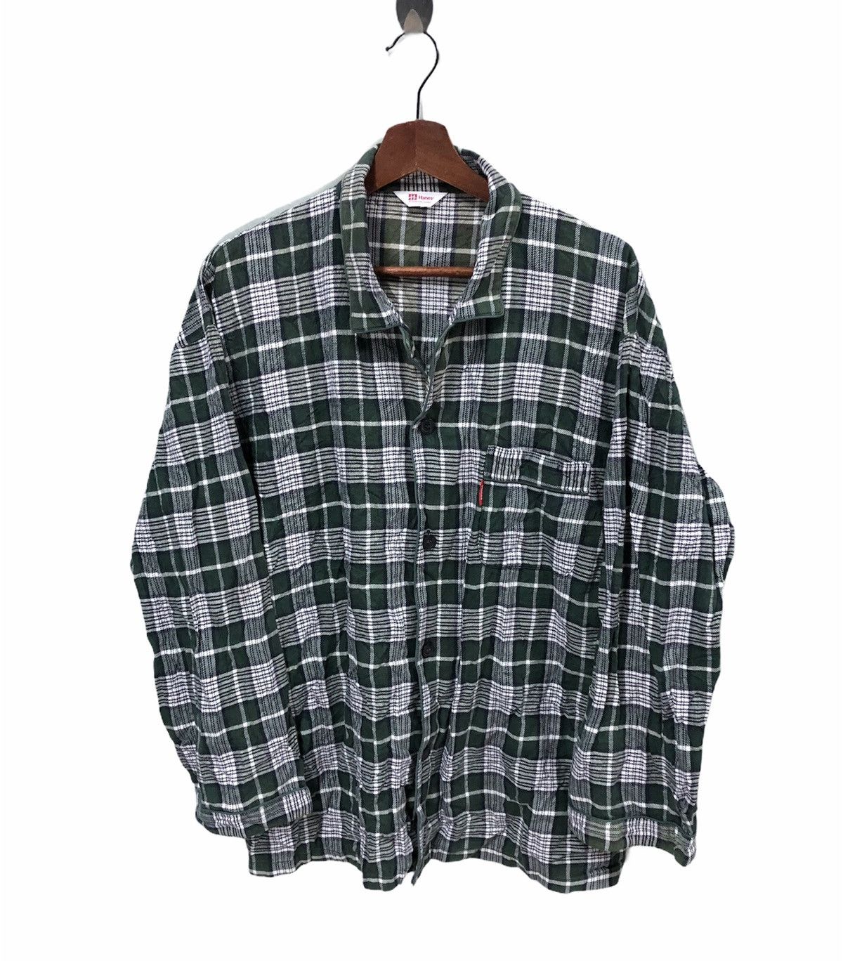 Vintage Hanes Checkered Design Long Sleeve Shirt