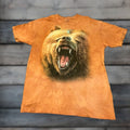 Mountain Vintage The Mountain T Shirt Bear Print 2xl Mens Brown Orange Cotton Crew Neck Short Sl