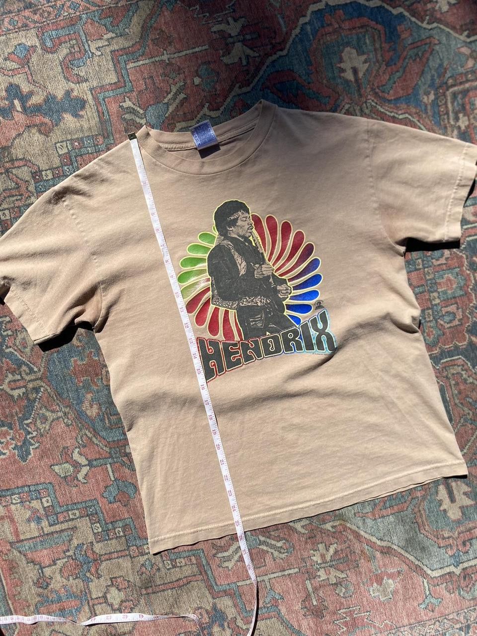 Vintage Rare 2002 Tan Multicolor Jimi Hendrix Graphic Tee Medium