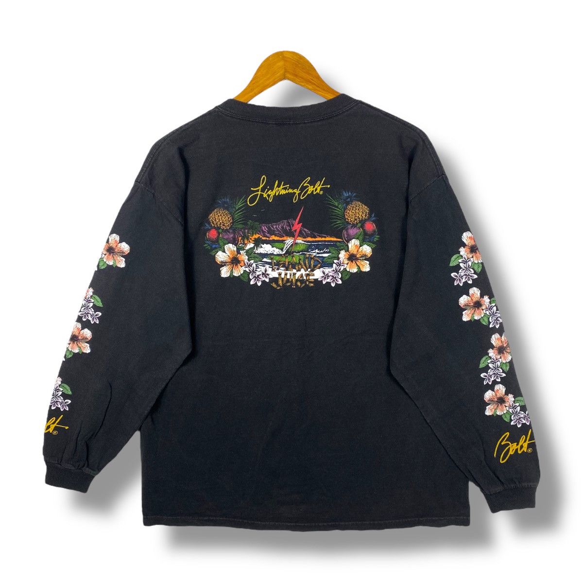Bolt Vintage Lightning Bolt Island Juice Longsleeve Surf Tee Hoodie, Sweatshirt | FlexRushtees.com