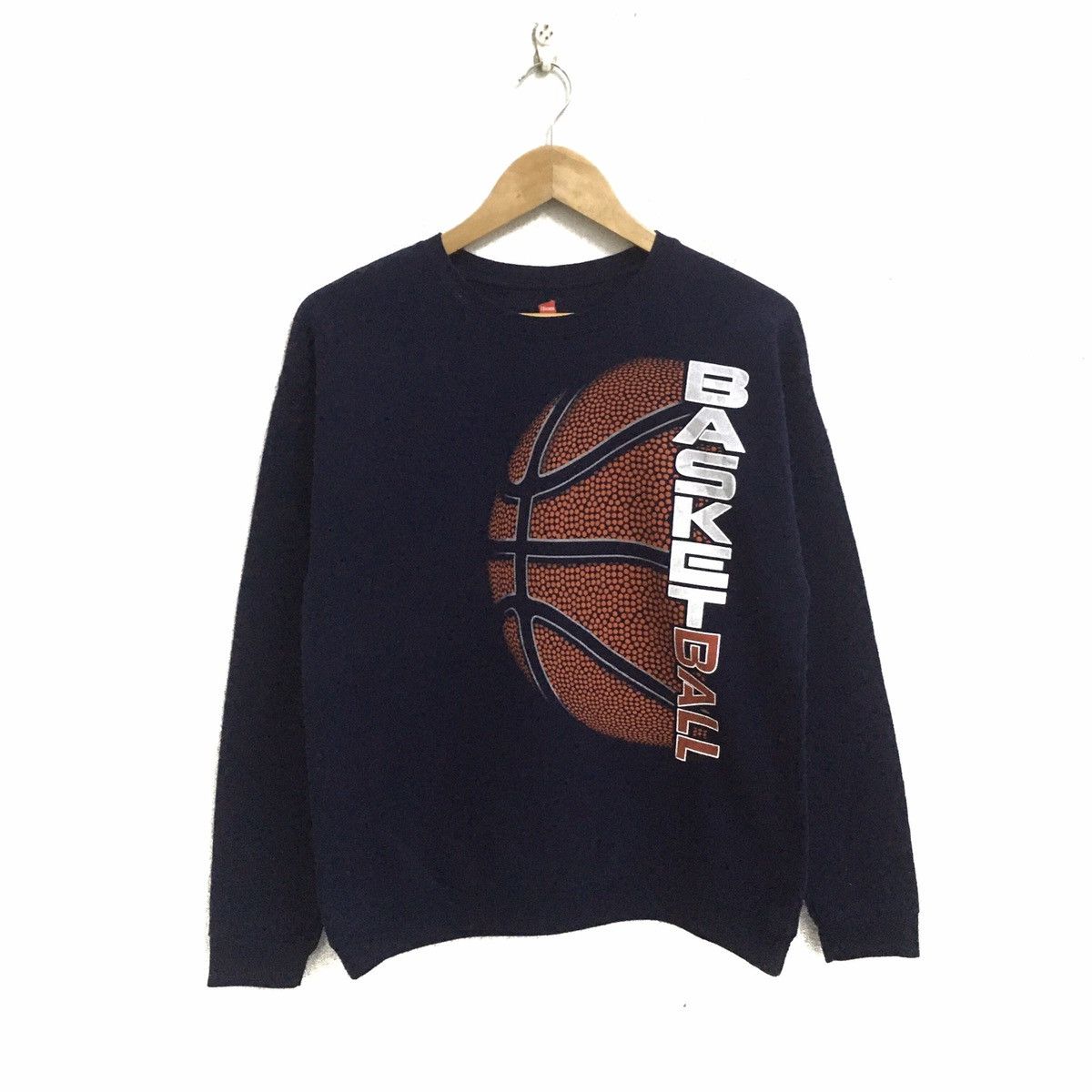 Vintage Hanes Basketball Crewneck Sweatshirt Pullover Jumper
