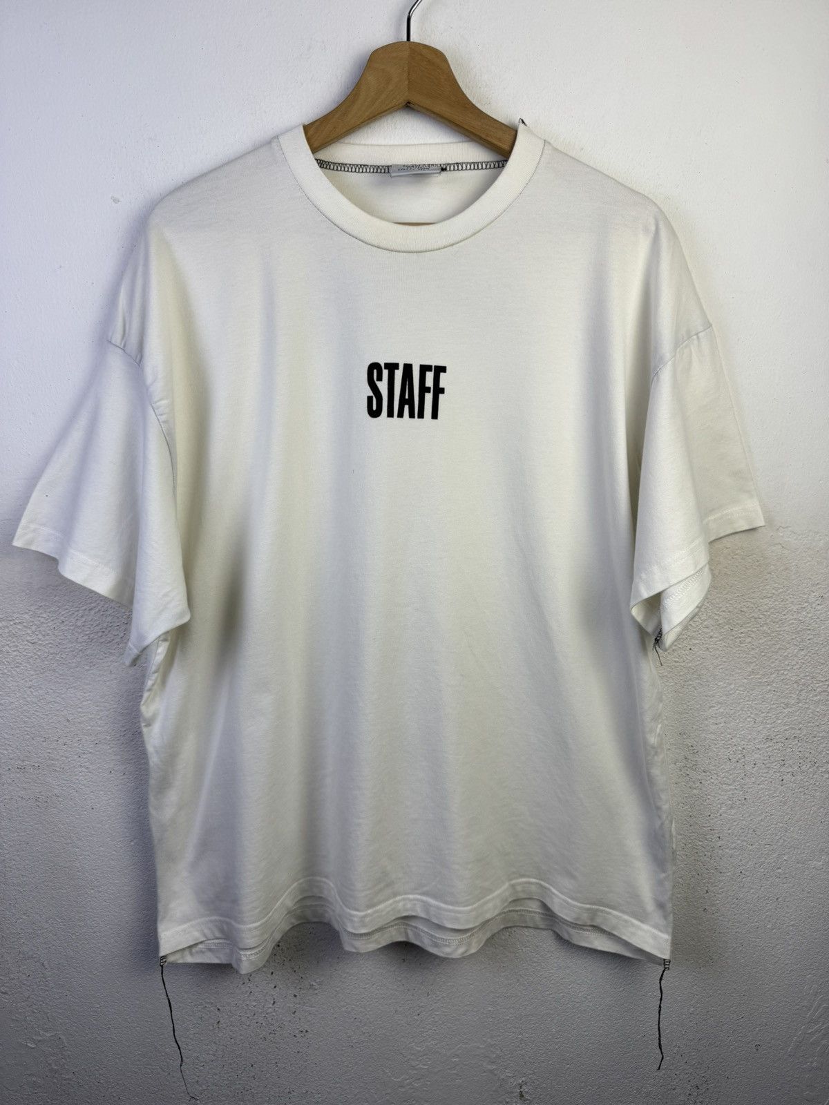 Vetements Staff White T Shirt 2017 Oversized Tee Hoodie, Sweatshirt | FlexRushtees.com