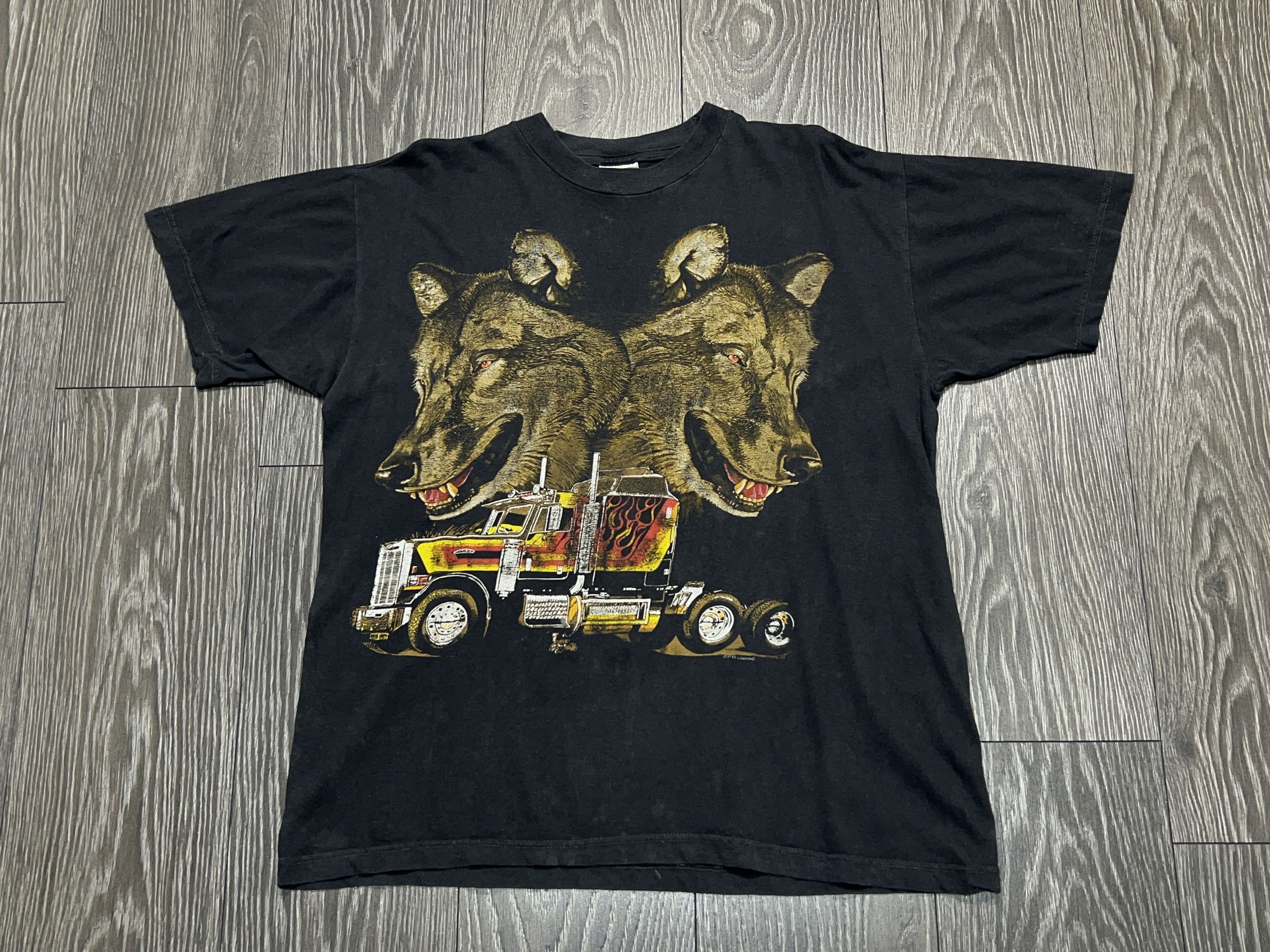 Vintage Mens Zip It London Truck Wolf T Shirt Tee Black Cotton Xl Hoodie, Sweatshirt | FlexRushtees.com