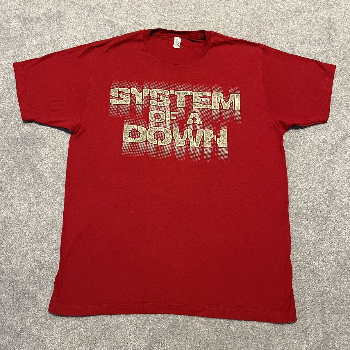 Vintage 2000s System Of A Down Blurry Logo Band Tee Nu Metal Hoodie, Sweatshirt | FlexRushtees.com
