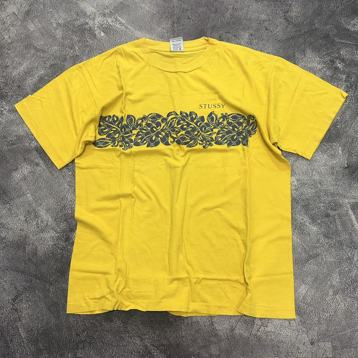 Vintage Stussy Tee Flower Yellow Hoodie, Sweatshirt | FlexRushtees.com