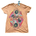 O Neill Oneill Womens Xs Graphic Tee Brown Floral Psychedelic Design