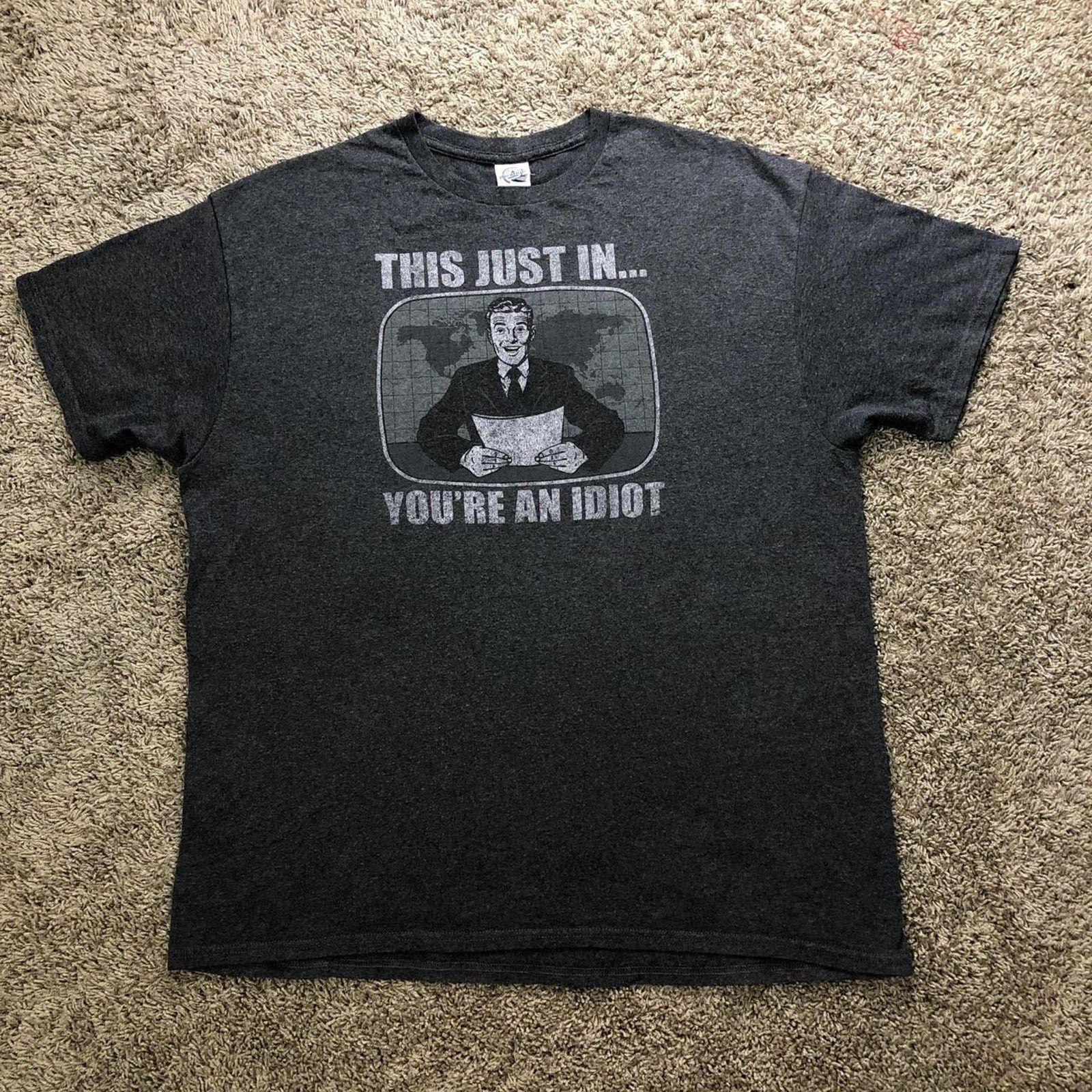 Other Men S Dark Gray This Just In Graphic Meme Tee Hoodie, Sweatshirt | FlexRushtees.com