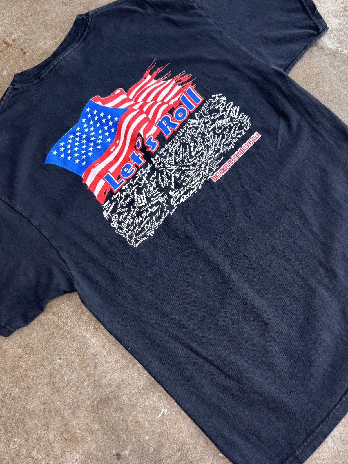 Vintage Y2k 2001 Last Blast Summer American Flag Lets Roll Tee Large Hoodie, Sweatshirt | FlexRushtees.com